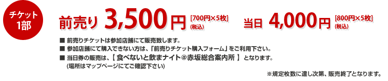 3,500円(前売り) 4,000円(当日)