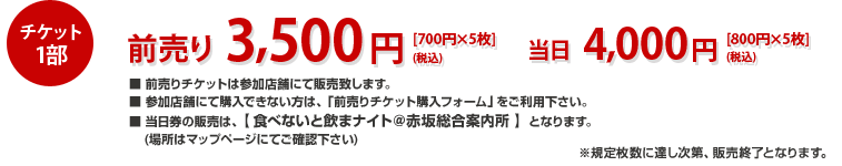 3,500円(前売り) 4,000円(当日)